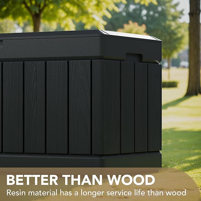 Devoko 85 Gallon Deck Box Lockable Resin Outdoor Storage Box waterproof Outdoor - Image 3
