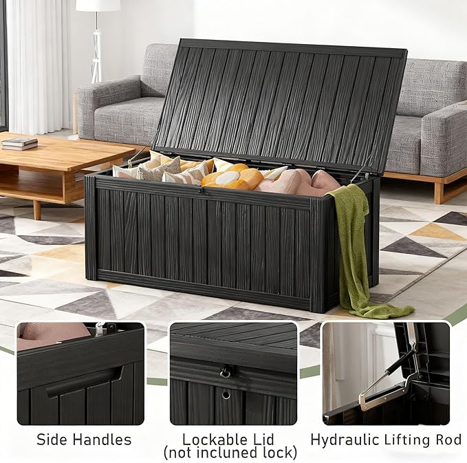 Outdoor Storage Box, Resin Deck Boxes Indoor and outdoor, Waterproof Storage - Image 4