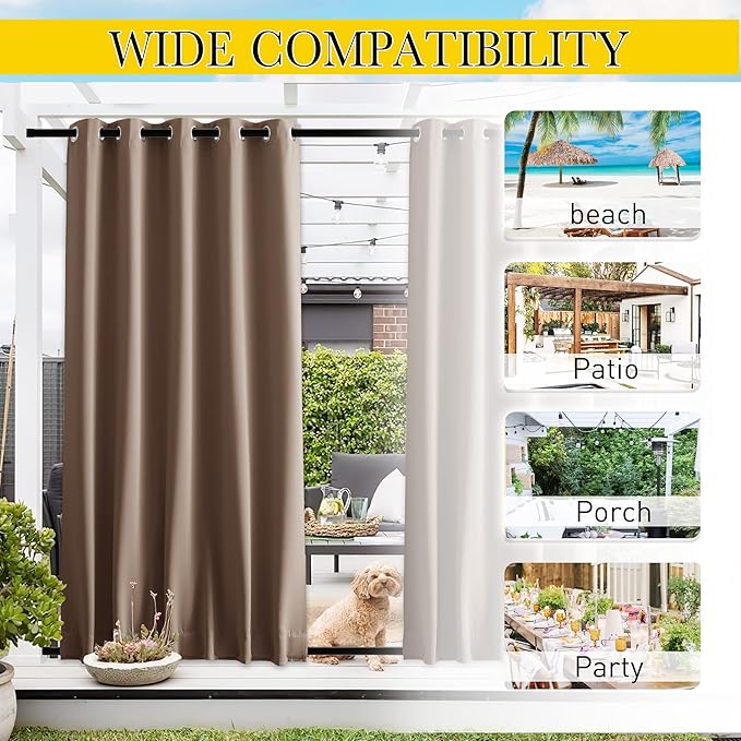NICETOWN 2 Panels Outdoor Curtains - Image 6