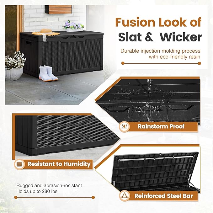 Greesum 100 Gallon Resin Patio Storage Box - Image 5
