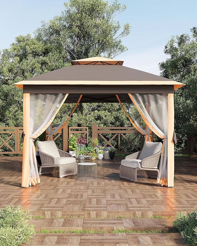 Canopy Tent 11x11, Pop Up Gazebo Tent Easy Setupwith 4 Sand Bags by GarveeLife