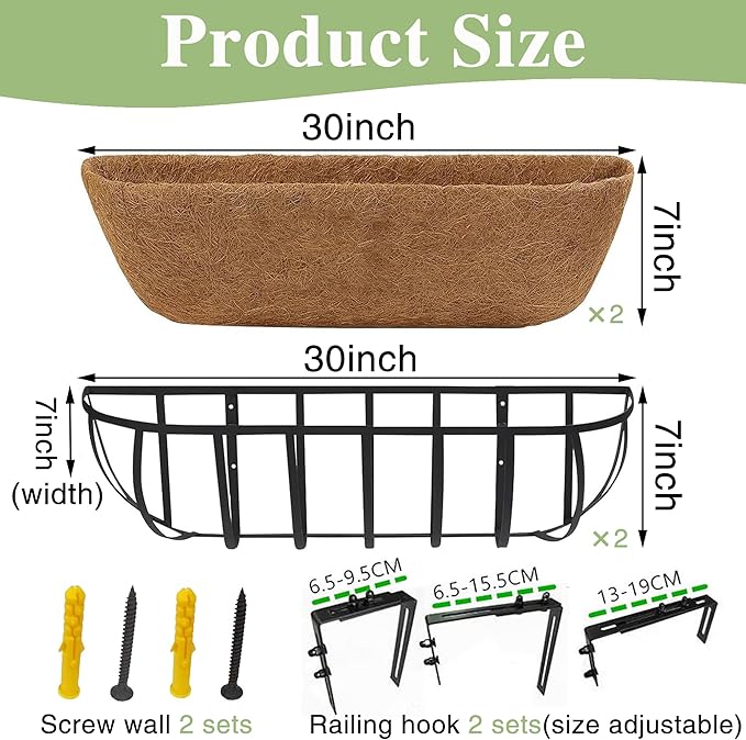 30 Inch Railing Planter Window Box Deck Balcony Rail Planter - Image 4