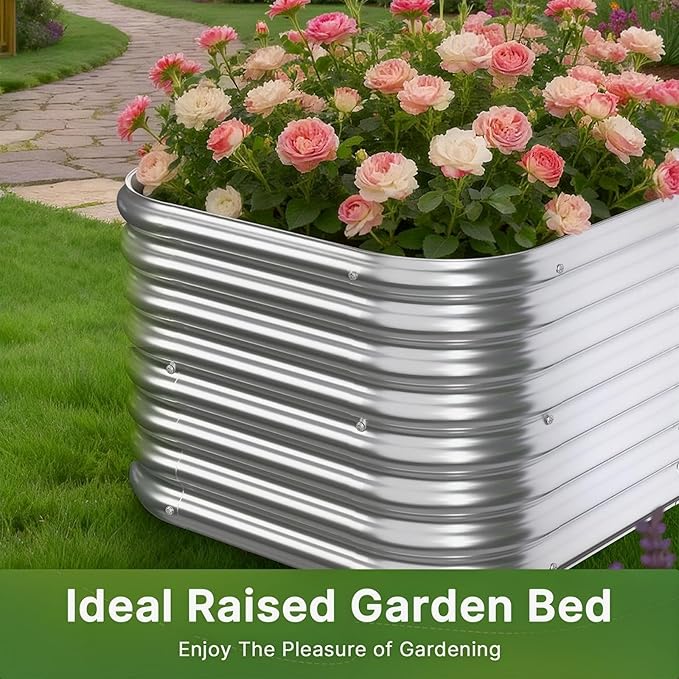 4 PCS Tall 2x2x1.5ft Galvanized Raised Garden Bed Outdoor, Metal Garden Bed - Image 3