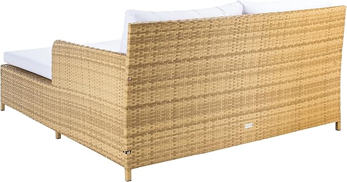 SAFAVIEH Outdoor Collection Cadeo Natural/White Cushion Daybed PAT7500D - Image 11