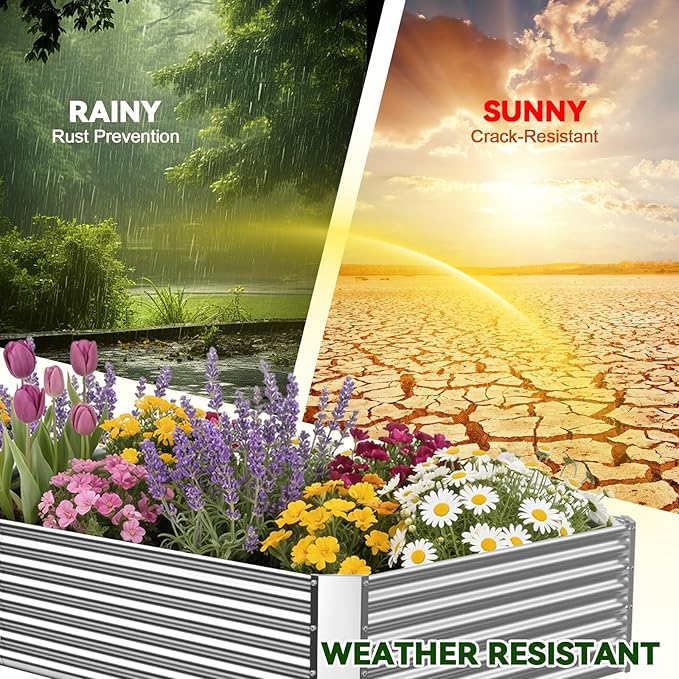 3 Pack 6x3FT Raised Beds for Gardening, Corrugated Galvanized Steel Raised - Image 5