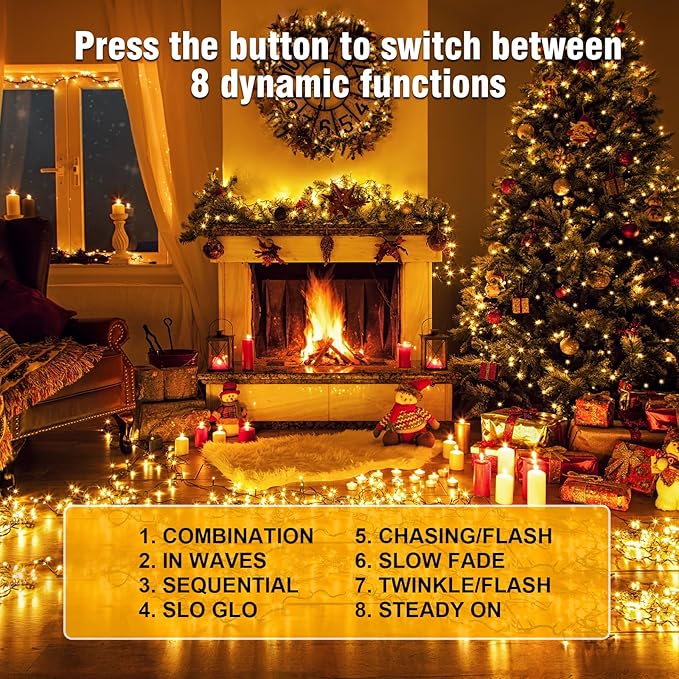 Nisocy 200 LED Christmas Connectable String Lights Outdoor Waterproof – Warm - Image 3