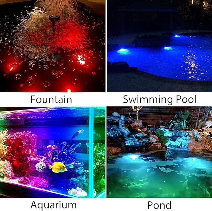 Solar Pond Lights, 18 LED Super Bright RGB LED Underwater Spotlights Color - Image 2