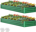 YITAHOME 12x4x1ft 2pcs Large Raised Garden Bed Kit, Galvanized Metal Planter Box by YITAHOME
