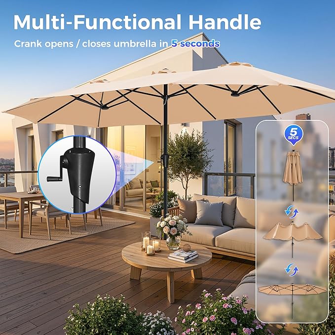 SUPERJARE 15FT Outdoor Umbrella - Image 5
