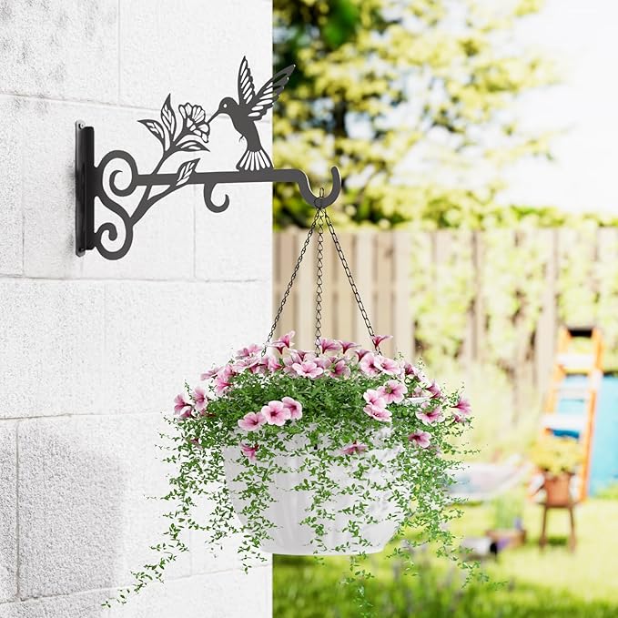 4-Pack Aesthetic Plant Hangers Outdoor – 10 Inch Metal Hanging Plant Bracket - Image 2