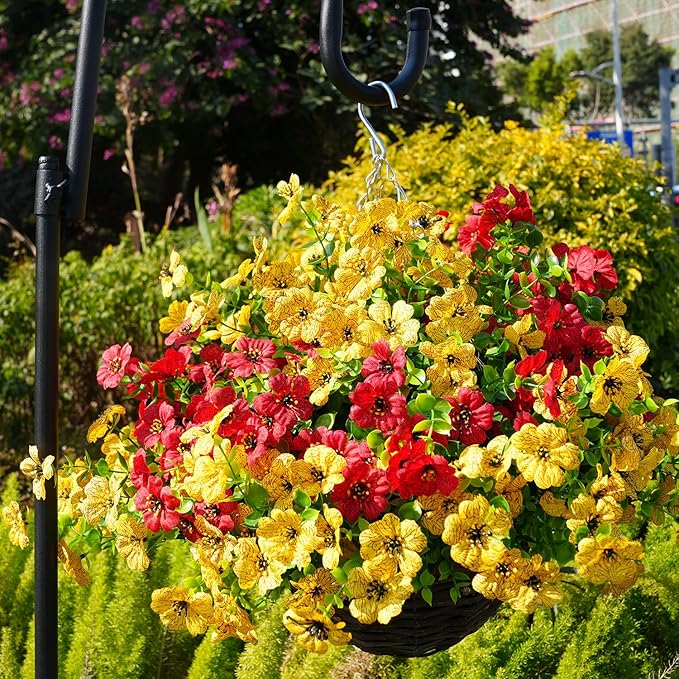Artificial Flowers for Outdoor, UV Resistant Fake Silk Flowers, Realistic Faux - Image 4