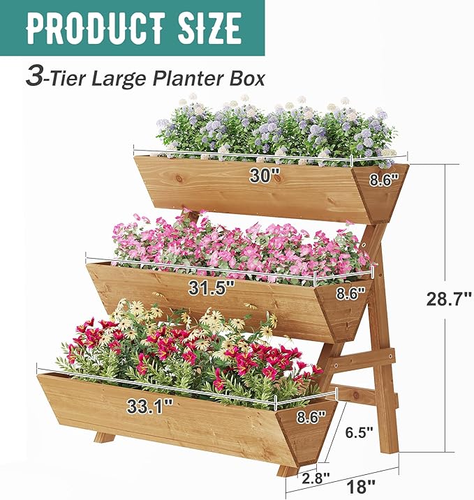 Raised Garden Bed, 3 Tier Vertical Garden Planter - Image 6