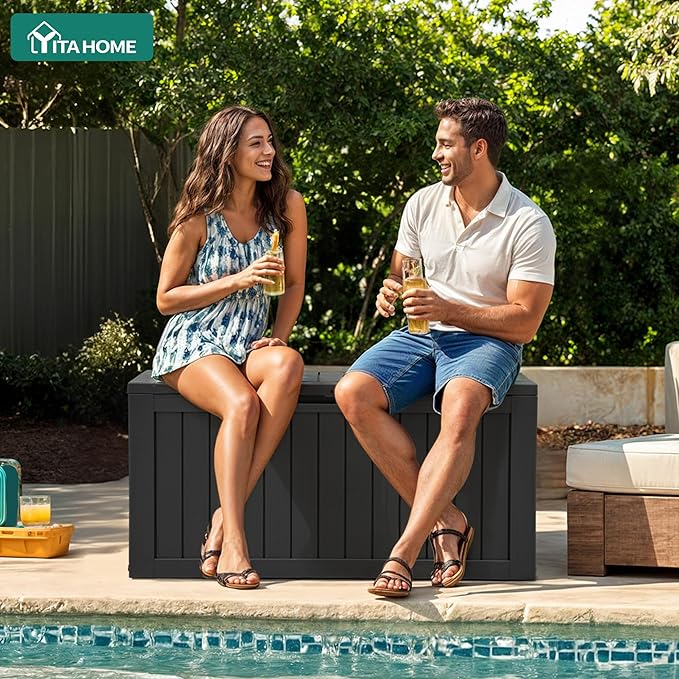 YITAHOME 72 Gallon Outdoor Resin Deck Box - Image 4