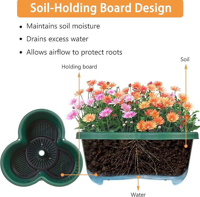 VECELO 5 Tier Vertical Garden Planter, Self Watering Stackable Planters - Image 4