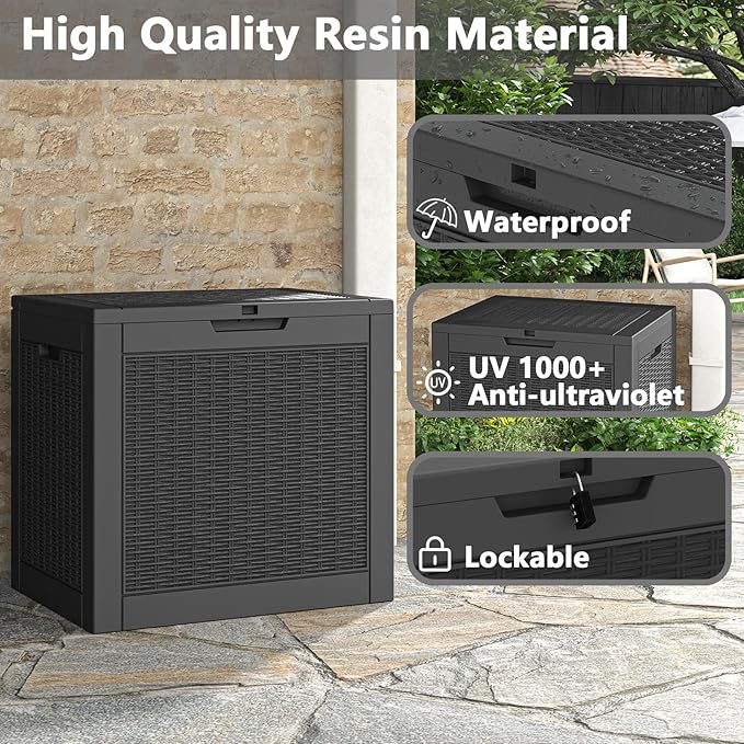 Outdoor Storage Box, Resin Deck Boxes Indoor and outdoor, Waterproof Storage - Image 6