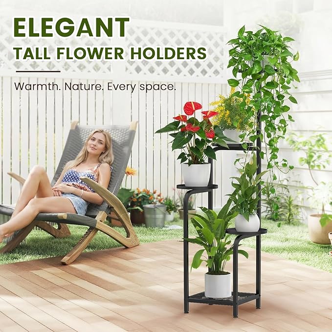 TOSKING 5 Tier Tall Plant Stand Indoor Outdoor, Heavy Duty Corner Shelf - Image 8