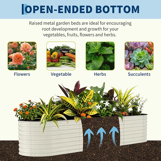 Garvee Galvanized Raised Garden Bed Outdoor, Rust-Resistant Raised Garden Beds - Image 6