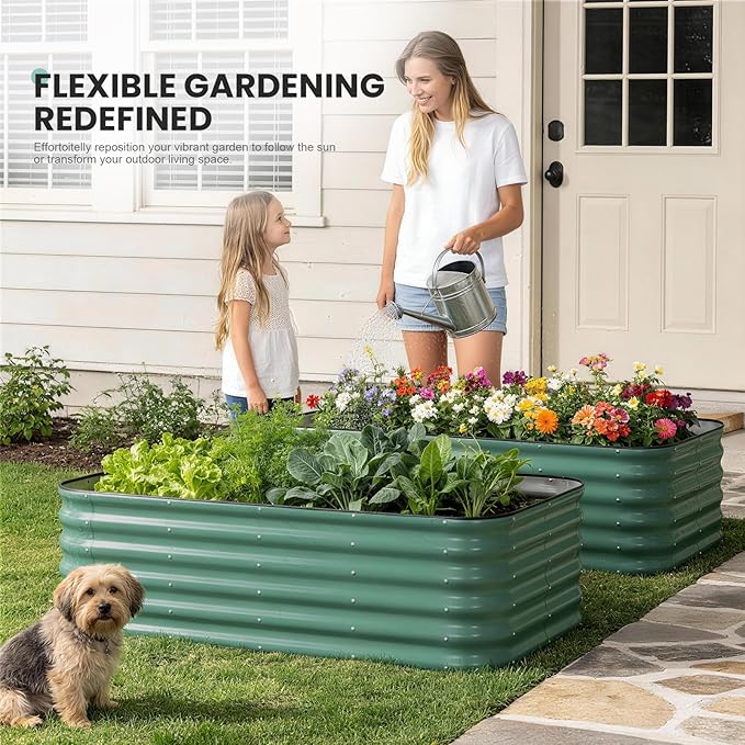 5×3×1.4FT Galvanized Raised Garden Bed Outdoor, Metal Raised Garden Bed Kit - Image 9
