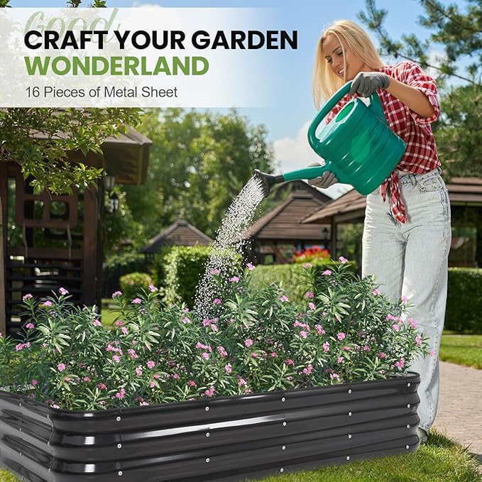 G GOOD GAIN 4-in-1 Adjustable Raised Garden Bed Kit | Galvanized Planter Boxes - Image 5