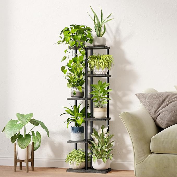 Bamworld Tall Plant Stand Indoor, 6 Tier Metal Plant Shelf - Image 4
