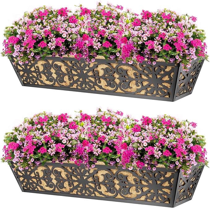 6 Pack 30 Inch Window Boxes Planters Railing Planter Box - Image 6
