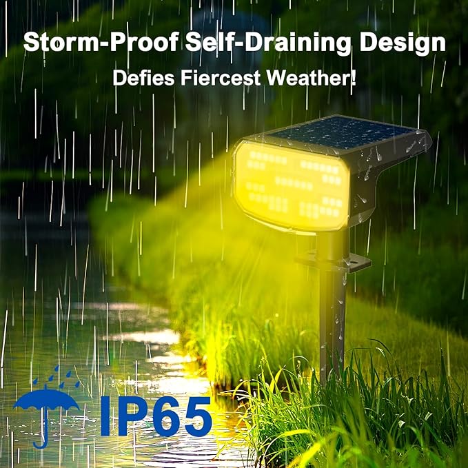 Solar Lights Outdoor Waterproof IP65, Super Bright LED, 3000K 2 Lighting Modes - Image 6