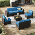 Jing's Villa 8-Piece Patio Furniture Set, All-Weather Outdoor Wicker Sectional by JingsVillaOutdoorFurniture
