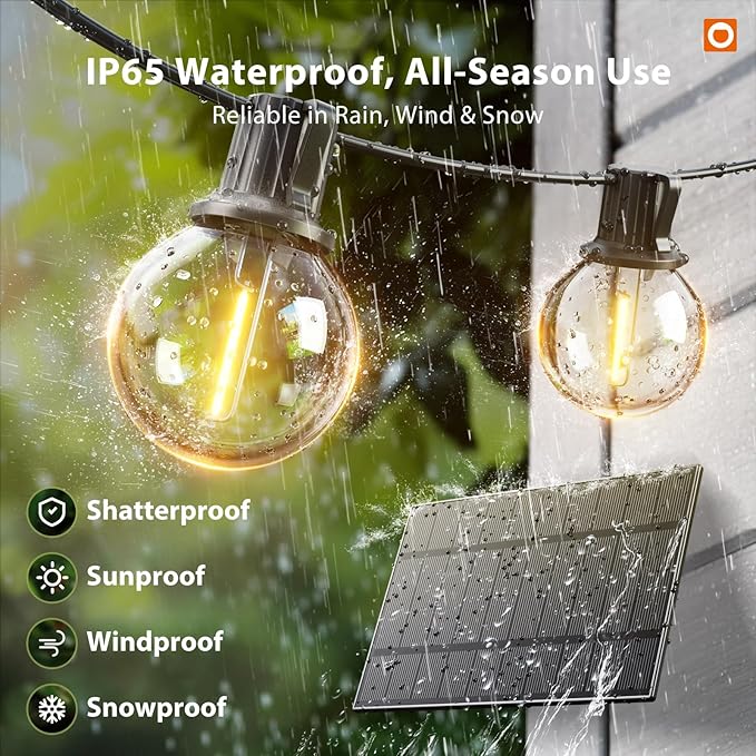 addlon 50FT Solar String Lights Outdoor Waterproof - Image 7