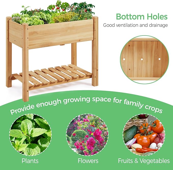 Yaheetech 34x18x30in Horticulture Raised Garden Bed Planter Box - Image 5