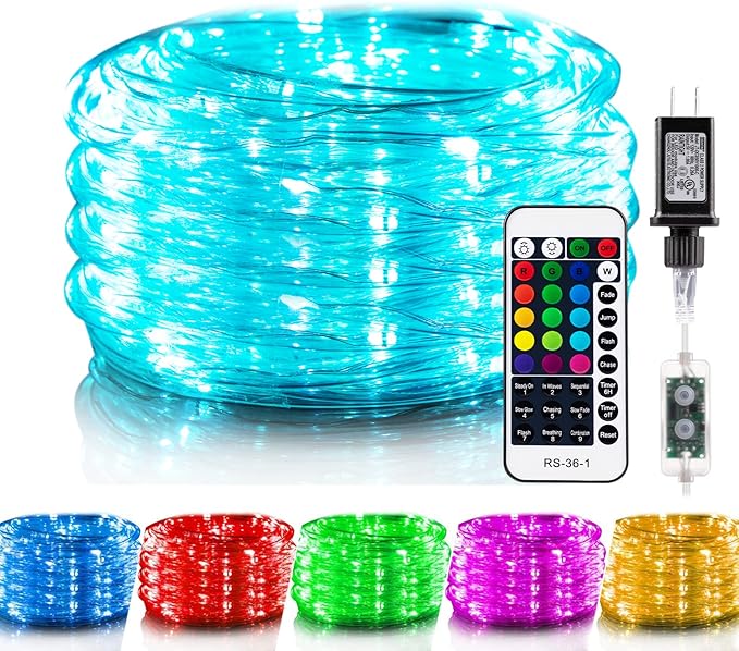 Minetom Color Changing Rope Lights Outdoor, 33FT 100 LED String Lights by Minetom