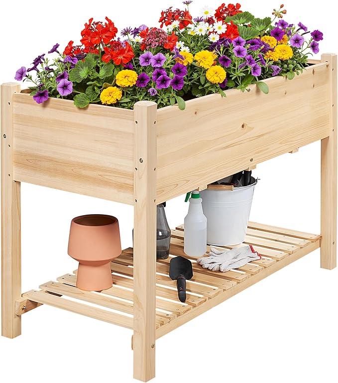 Yaheetech 47x23x32in Wooden Raised Garden Bed by Yaheetech
