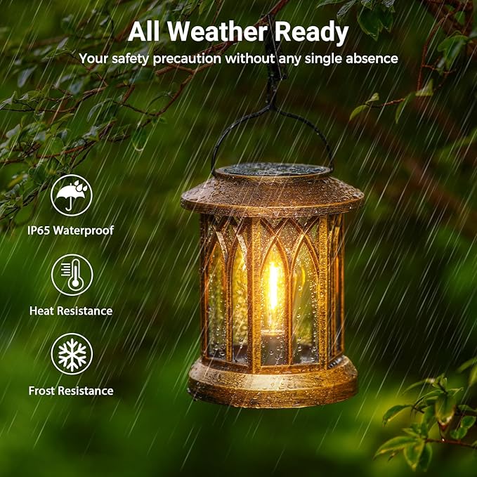 WdtPro Solar Lanterns Outdoor Lights, 6 Pack Bright Lanterns Outdoor Waterproof - Image 2