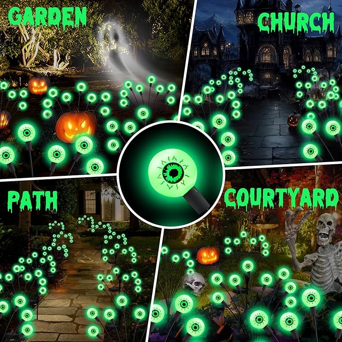 ASMAD Scary Solar Eyeball Lights, Waterproof Swaying Firefly Path Lights - Image 3