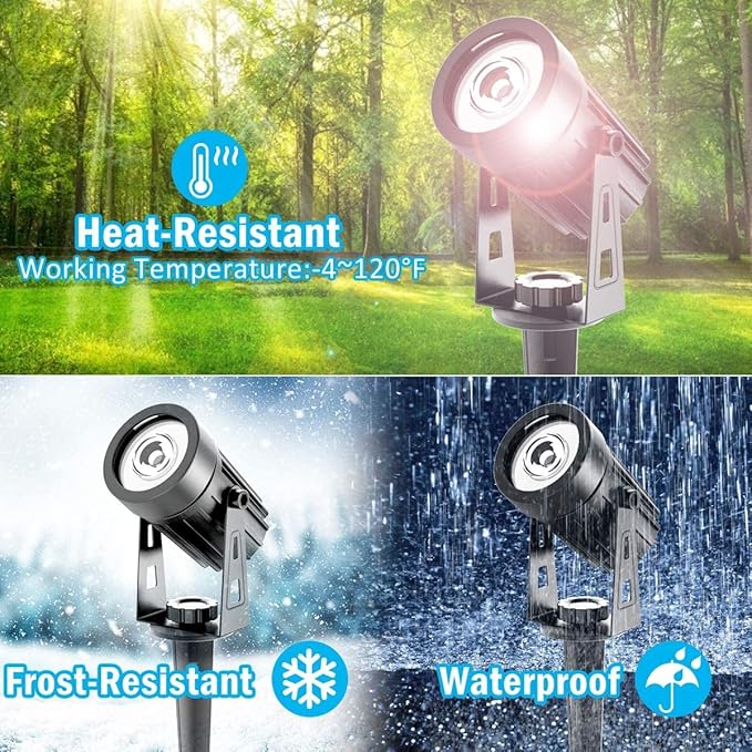 T-SUNUS 4 Pack Solar Landscape Spotlights - Image 3