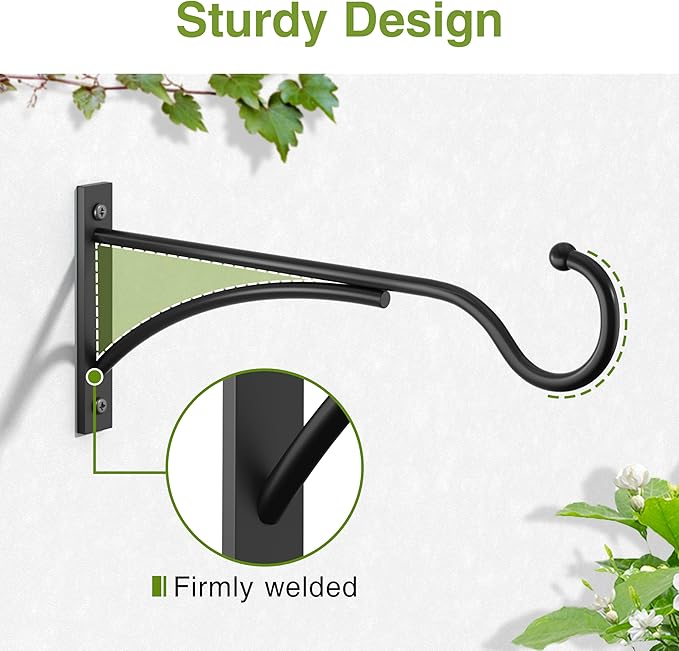 8 Inch 2 Pack Heavy Duty Plant Hangers Outdoor, Metal Plant Brackets - Image 7