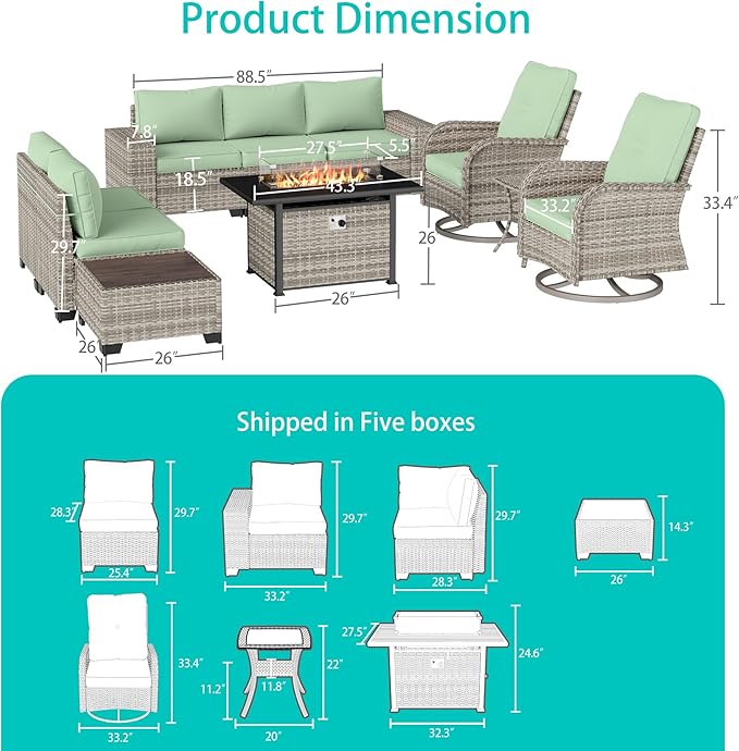 10-Piece Outdoor Patio Furniture Set - Image 3