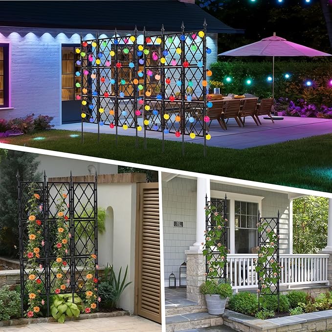 5.25FT Garden Trellis for Climbing Plants Outdoor, Metal Wall Lattice Climbing - Image 8