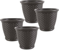 Suncast 4 Pack Sonora 18 Inch Lightweight Durable Plastic Wicker Decorative by Suncast