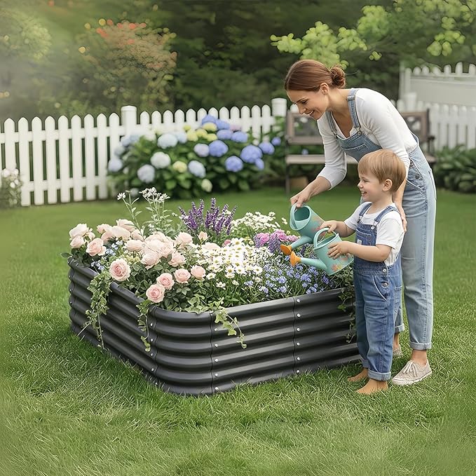 2-Pack 4x1.5ft Galvanized Raised Garden Bed, Outdoor Planter Bed, Metal Planter - Image 2