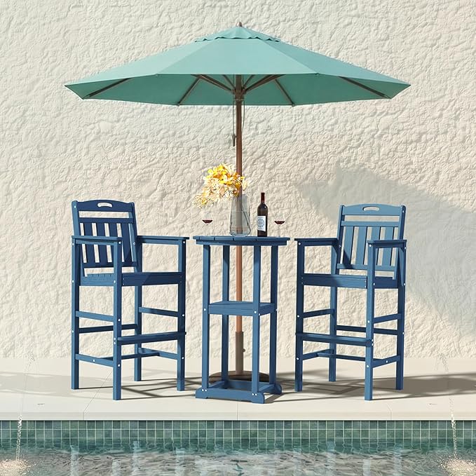 Ciokea Heavy Duty Bar Height Chair, 380lbs Outdoor Adirondack Tall Bar Chair - Image 9
