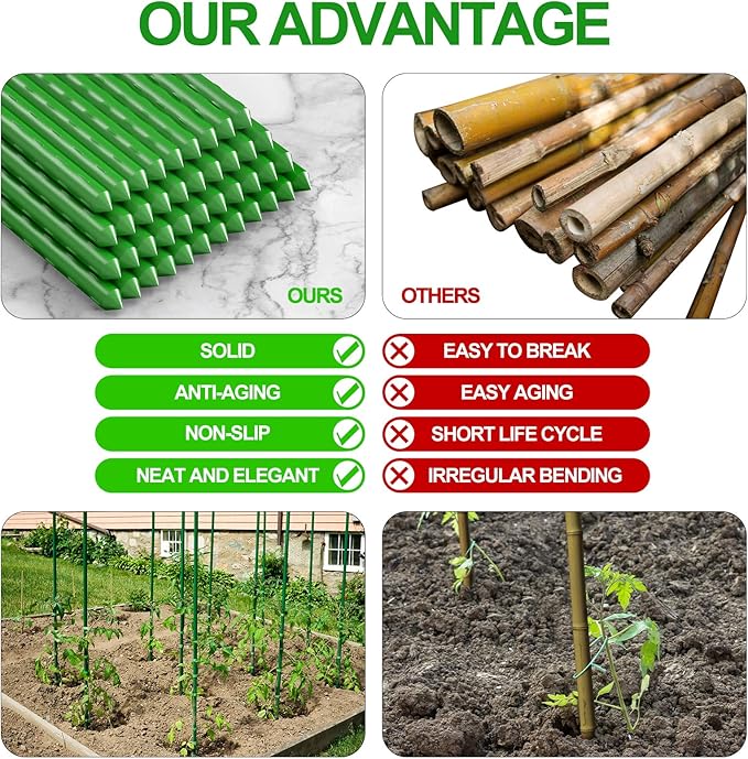 WAENLIR Garden Stakes 84 inch 7ft Sturdy Tomato Stakes, Plant Stakes - Image 6