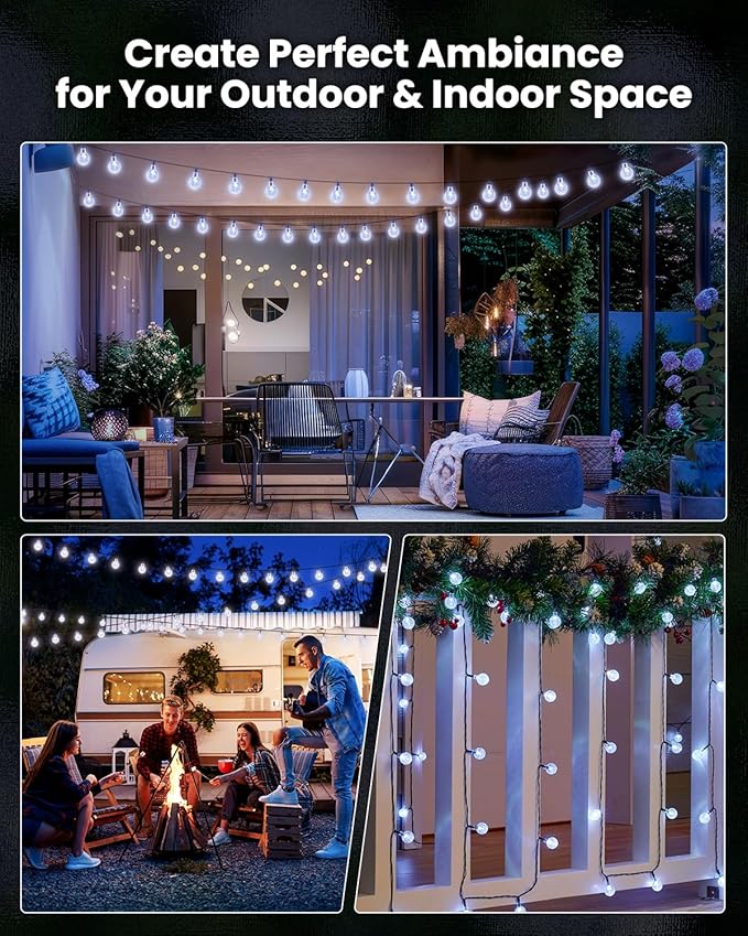 Brightown Solar String Lights Outdoor 60 Led 35.6 Feet 8 Lighting Modes Globe - Image 5