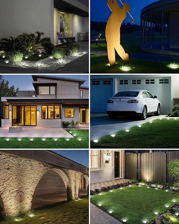 btfarm 2 Pack Solar Lights Outdoor, 8 LED Solar Ground Lights IP65 Waterproof - Image 7
