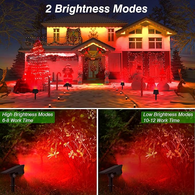 Red Solar Spot Lights Outdoor, 20 LED Waterproof IP65 Solar Landscape Light - Image 2