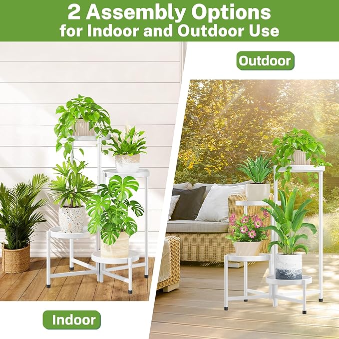iDavosic.ly 4 Tier Large Plant Stand Indoor, 10 Inch Wide Tall Corner Metal - Image 6
