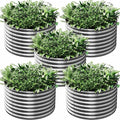 5 Pack 2x2FT Round Corrugated Galvanized Steel Raised Garden Bed Outdoor by CATMANOR