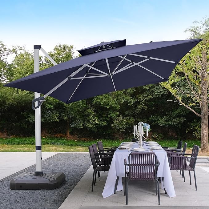 ABCCANOPY Patio Umbrella Cantilever Double Top Outdoor Offset Umbrella - Image 9