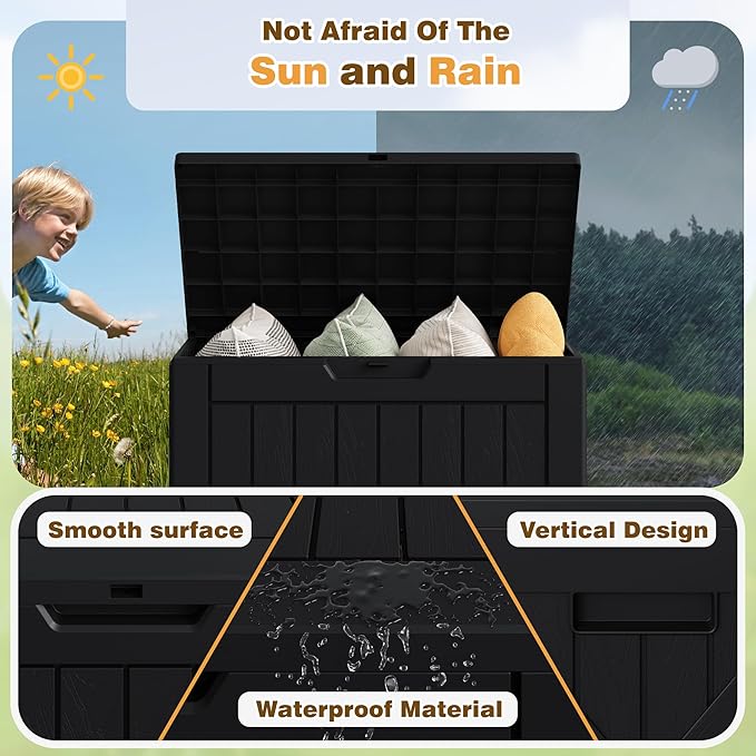 Flamaker Resin Deck Box 40 Gallon Waterproof Outdoor Indoor Storage Box - Image 6