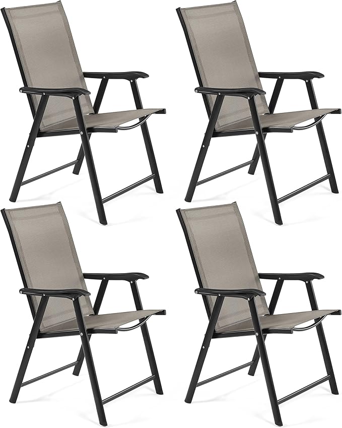 Yaheetech Outdoor Patio Chairs Set of 4, Portable Dining Chairs by Yaheetech