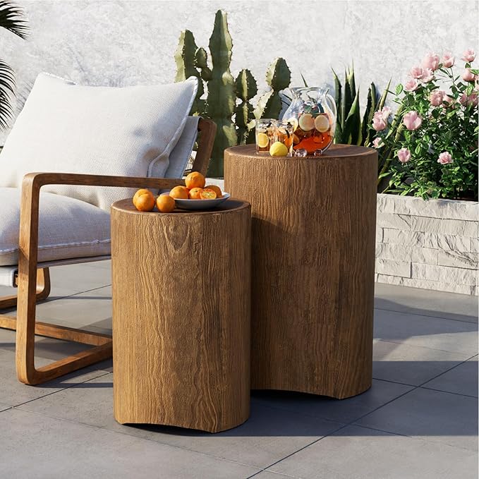 COSIEST Concrete Side Table, Decorative Garden Stools - Image 4